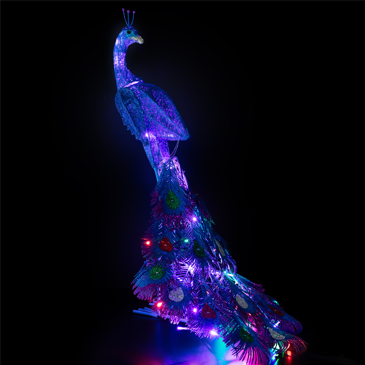 Northlight LED Lighted Glittered Peacock Christmas Yard Decor
