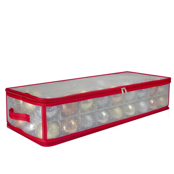 Northlight Transparent Zip Up Christmas 80 Ornaments Storage Box