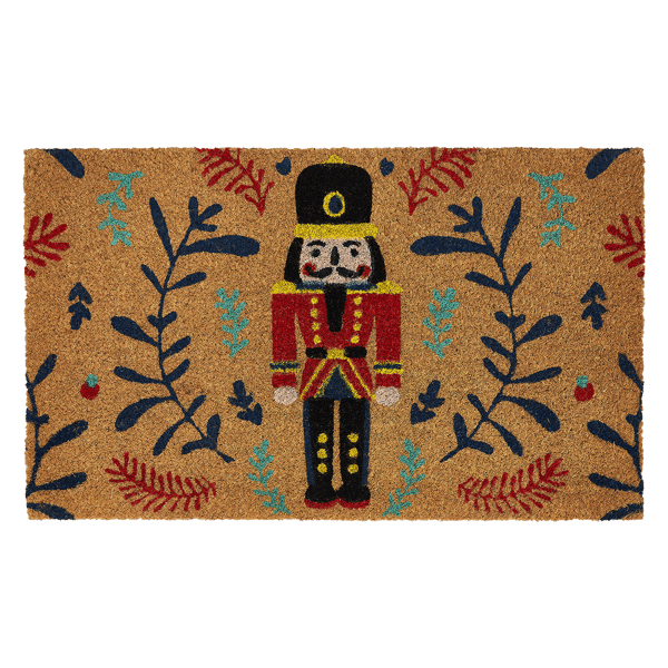 VCNY Home Nutcracker Holiday Outdoor Coir Doormat