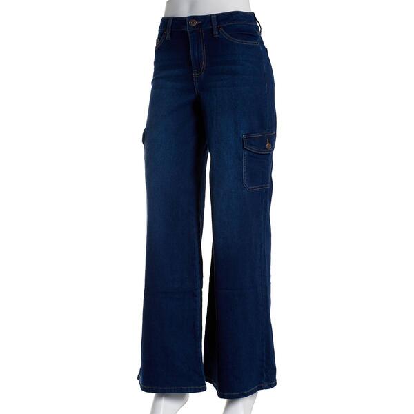 Juniors YMI(R) Classic High Rise Wide Leg Cargo Skater Jeans - image 