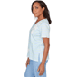 Petite Alfred Dunner Caribbean Blues Stripe Floral Embroidery Tee - image 4