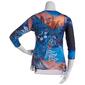 Womens OneWorld 3/4 Sleeve Crossover Chiffon Trim Floral Blouse - image 2