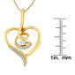 Espira 10kt. Gold Round Cut Diamond Swirl Heart Necklace - image 6