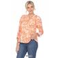 Womens White Mark Pleated Long Sleeve Floral Blouse - image 7