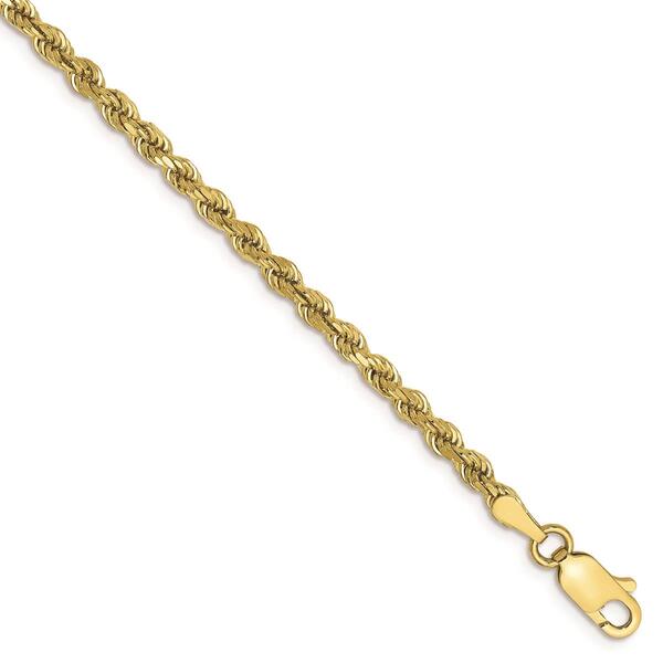 Gold Classics&#40;tm&#41; 10kt. Gold 2.75mm Rope Chain Ankle Bracelet - image 