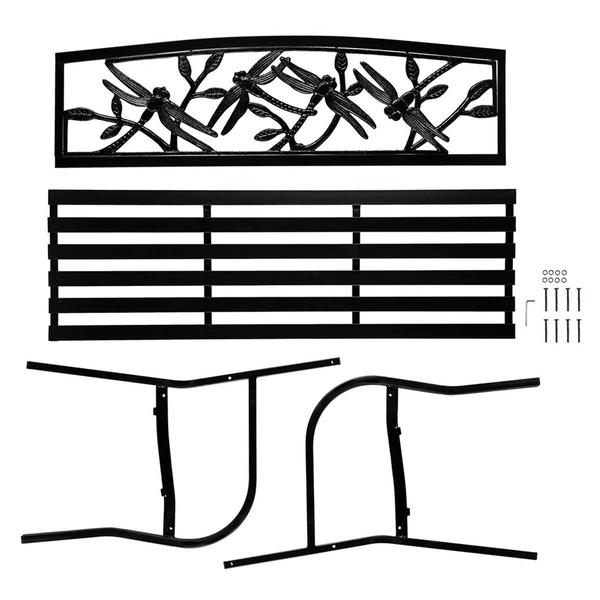 Evergreen Dragonfly Metal Garden Bench