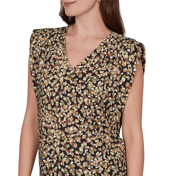 Womens Emaline Key Items Cap Sleeve Abstract Dot Blouse
