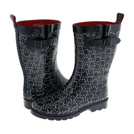 Womens Capelli New York Mid-Calf Dotted Circles Rain Boots