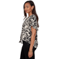 Womens Ruby Rd. Tropical Noir Short Sleeve Floral Tie Hem Blouse - image 4