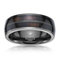 Mens Lynx Black Zirconium & Resin Ring with Wood Sheet Inlay - image 6