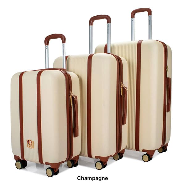 Badgley Mischka Mia 3pc. Expandable Retro Luggage Set