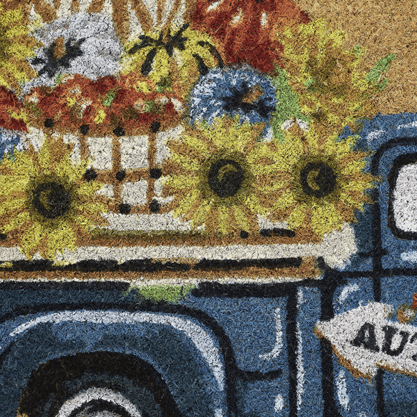 VCNY Home Sunflower Truck Outdoor Coir Doormat