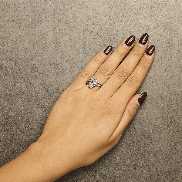 Haus of Brilliance Rose Gold Plated 1/2ctw. Diamond Bypass Ring