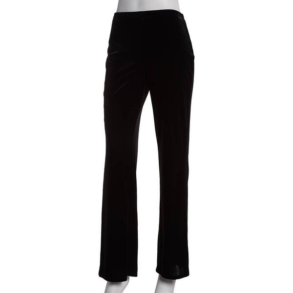 Womens Cece Black Wide Leg Velvet Pull-On Pants - image 