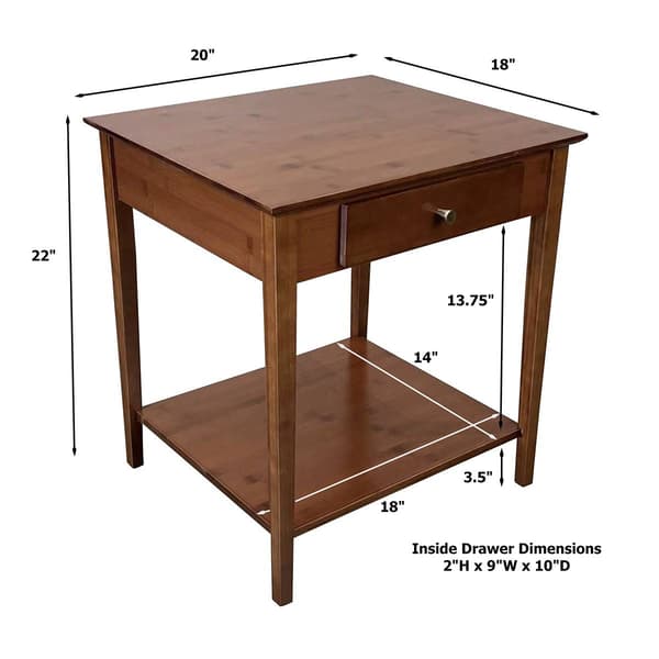 eccostyle&#8482; Solid Bamboo End Table w/ Drawer