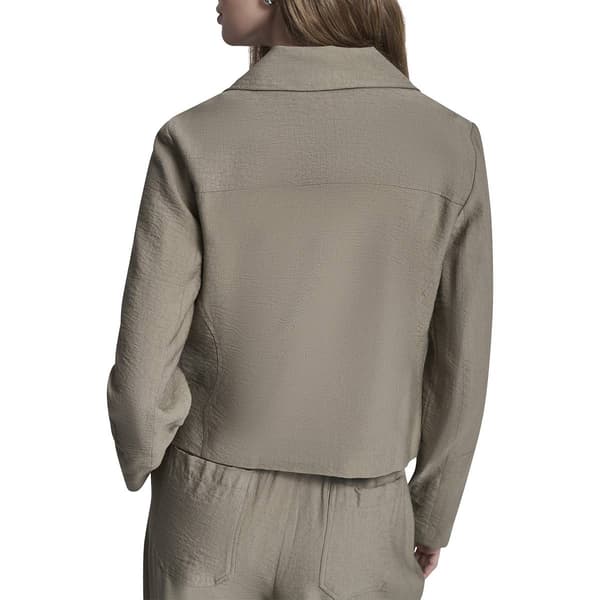Womens DKNY Sport Long Sleeve Zip Front Crinkle Moto Jacket