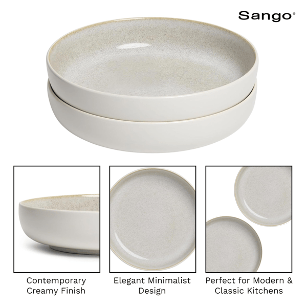 Sango Anderson Cream 10in. Large Ceramic Serving Bowl - Set of 2