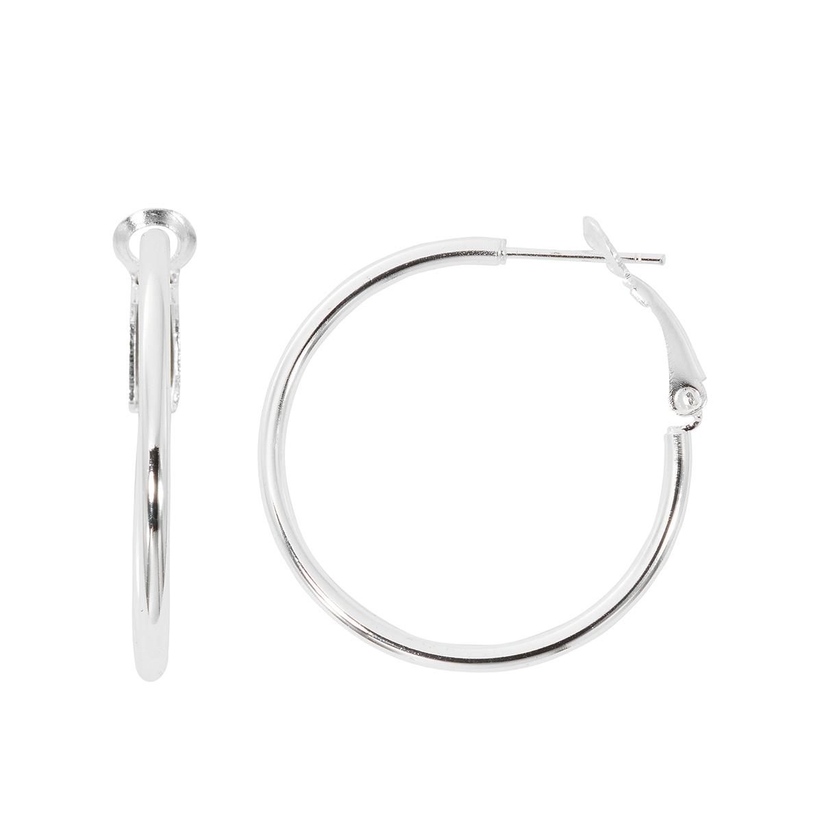 Danecraft 30mm Round Sterling Silver Hoops