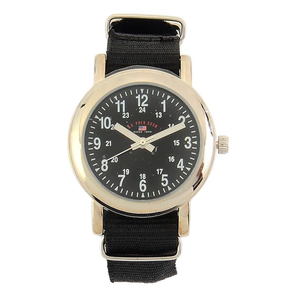 Mens U.S. Polo Assn.&#40;R&#41; Black Woven Strap Analog Watch - USB75015 - image 