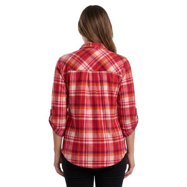 Plus Size Emily Daniels 3/4 Sleeve Plaid Blouse