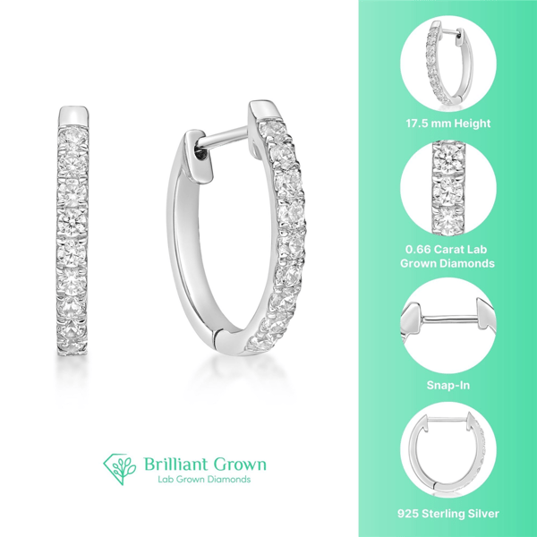Brilliant Grown 5/8ctw. Lab-Grown Diamond Hoop Earrings