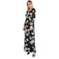 Womens 24/7 Comfort Apparel Black Floral Long Sleeve Maxi Dress - image 3