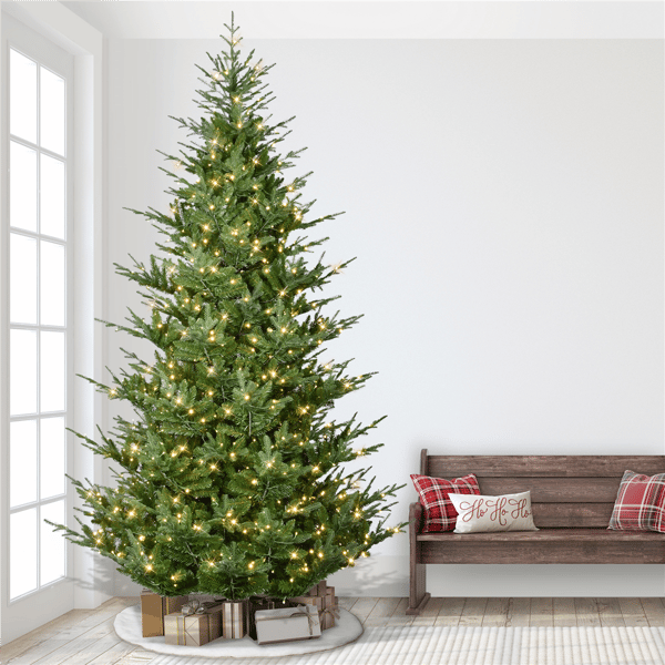 Puleo International 10ft. Pre-Lit Hillside Spruce Tree