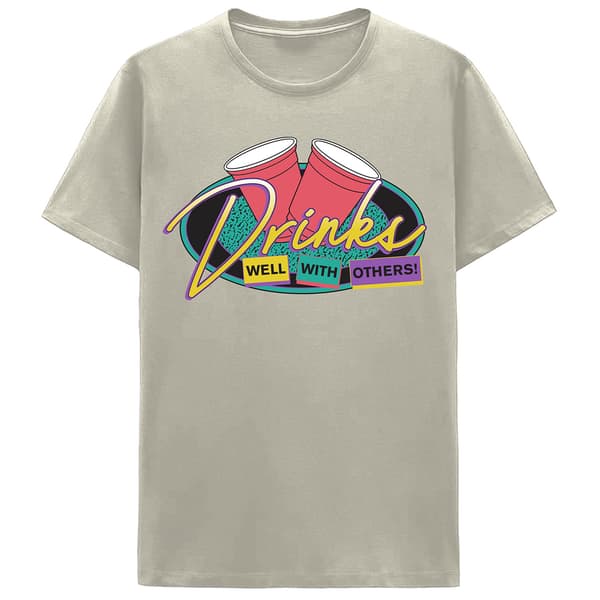 Mens Drinks Well With Others Graphic Tee - image 