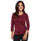 Plus Size Preswick & Moore&#40;R&#41; 3/4 Sleeve Scoop Neck Solid Tee - image 1