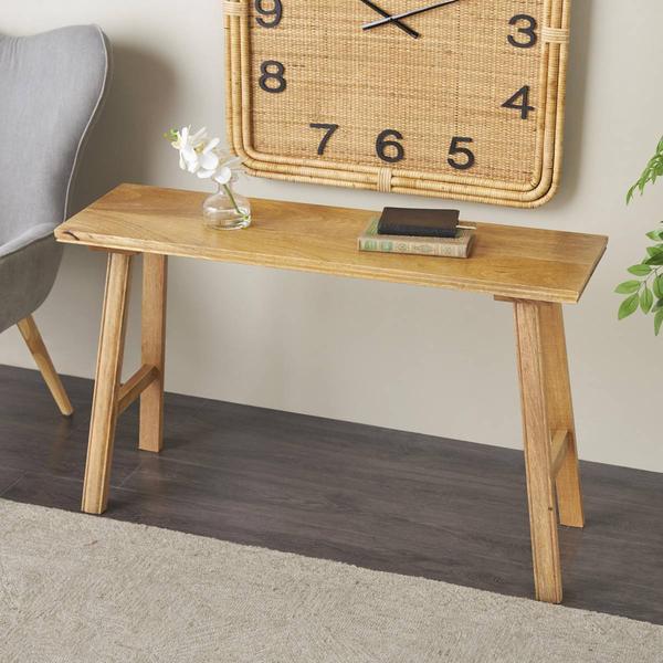 9th & Pike® Farmhouse Brown Mango Wood Bench