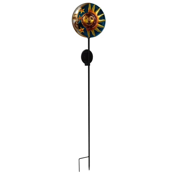 Solar Metal Moon & Sun Garden Stake - image 