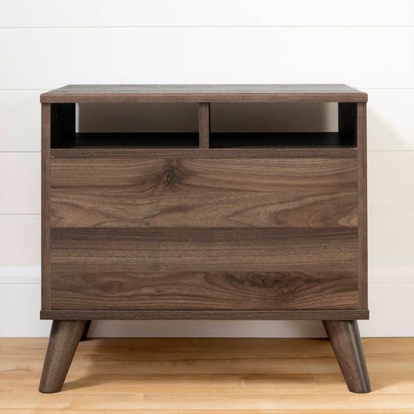 South Shore Yodi Natural Walnut 2-Drawer Nightstand