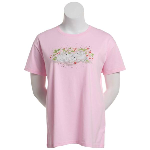 Plus Size Top Stitch by Morning Sun Best Bunnies Tee - image 