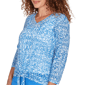 Womens Hearts of Palm Embraceable Blue Knot Front V Neck Blouse - image 5