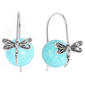 Athra Howlite Turquoise Stone Dragonfly Drop Earrings - image 1