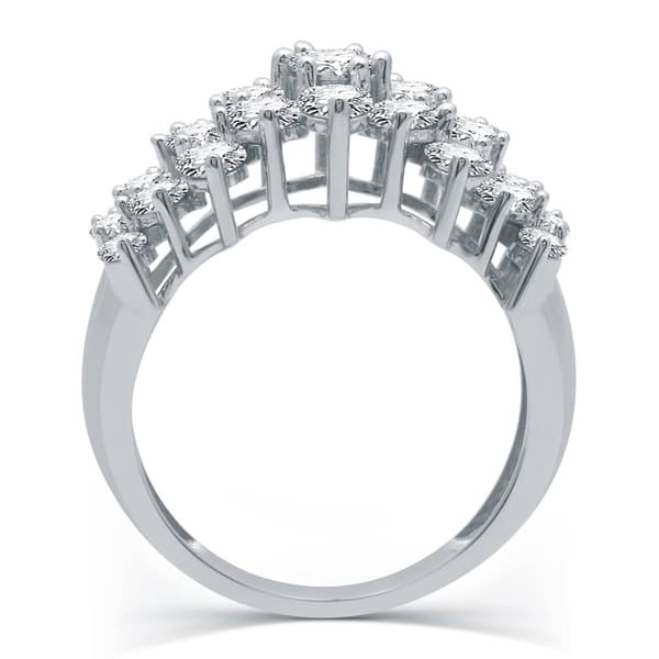Nova Star® Sterling Silver 2ctw. Lab Grown Diamond Cluster Ring