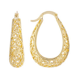 14kt. Gold over Brass 30mm Click Top Hoop Earrings