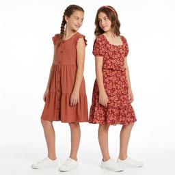 Girls (7-16) BTween(R) 2pk. Floral & Solid Dresses w/ Headband