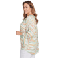 Plus Size Ruby Rd. Tropical Oasis Crochet V-Neck Stripe Blouse - image 4
