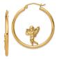 Womens Gold Classics&#40;tm&#41; 14k Angel Hoop Earrings - image 1
