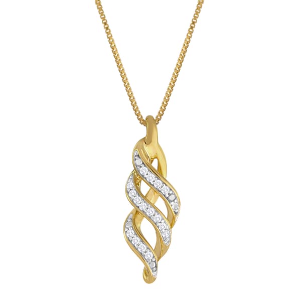 Loveblooms&#40;tm&#41; Gold Sterling Silver 1/10ctw. Swirl Pendant - image 