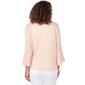 Womens Ruby Rd. Spring Breeze Knit Stripe Tie Blouse - image 2