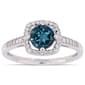 Gemstone Classics&#40;tm&#41; 10kt. White Gold & Blue Topaz Halo Ring - image 1