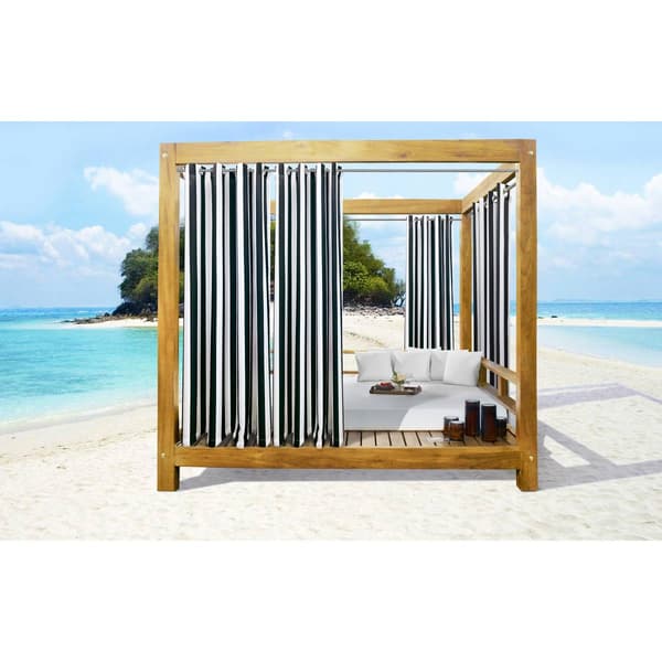 Commonwealth&#8482; Seascapes Black Stripe Grommet Panel Pair