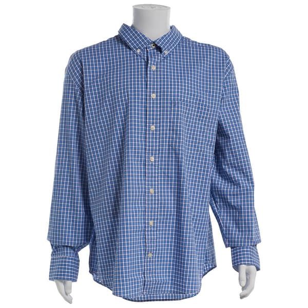 Mens Big & TalI IZOD(R) Plaid Button Down Shirt - Regatta