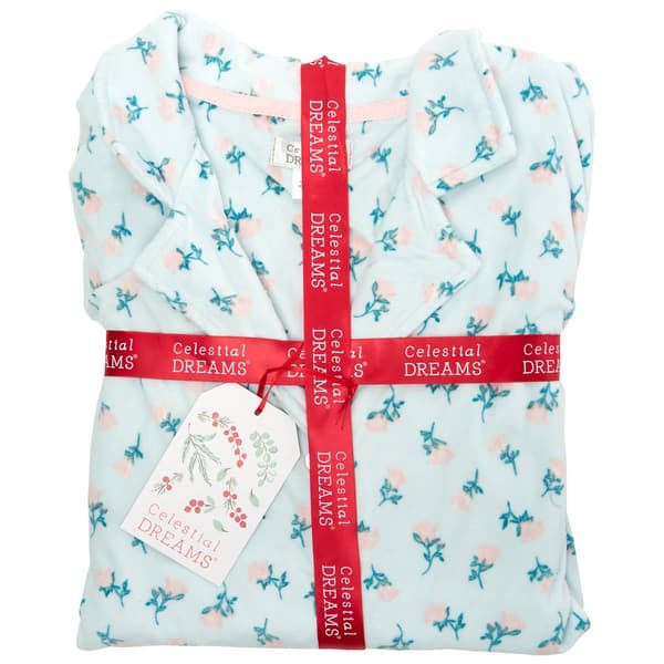 Womens Celestial Dreams Long Sleeve Roses Folded Pajama Set