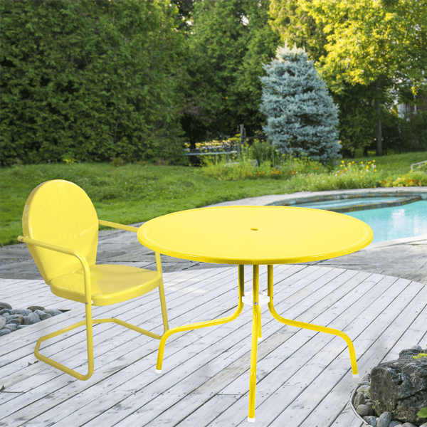 Northlight 39.25-Inch Outdoor Retro Metal Tulip Table