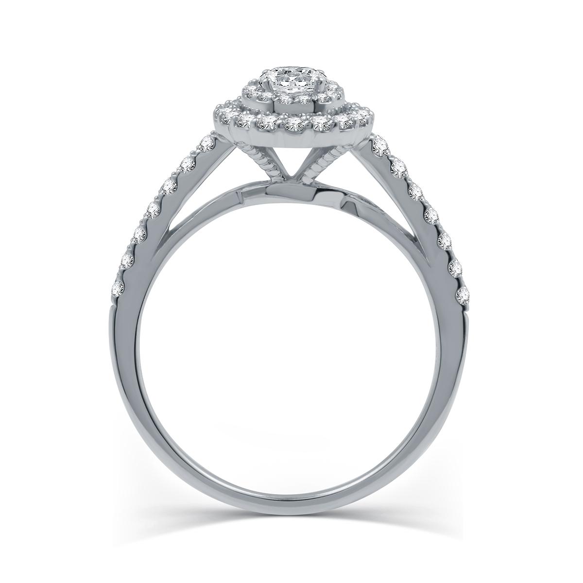 Nova Star® Lab Grown Diamond Pear Shaped Double Halo Bridal Ring