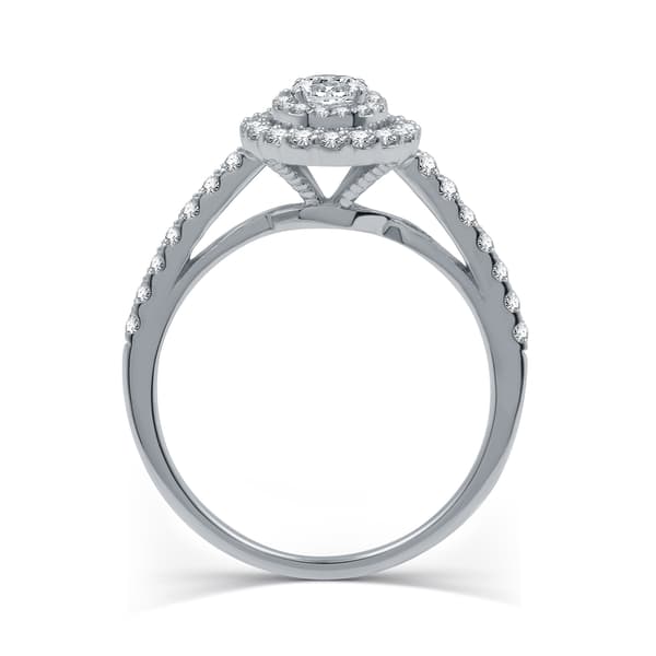Nova Star® Lab Grown Diamond Pear Shaped Double Halo Bridal Ring