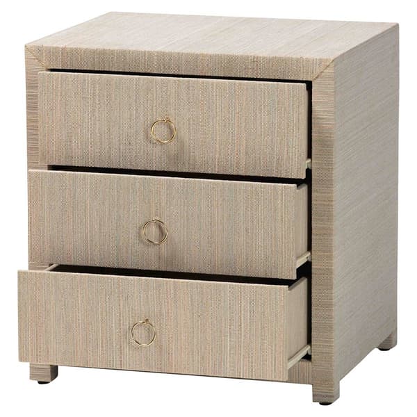 bali & pari Quinn Bohemian Woven Natural Grasscloth Nightstand